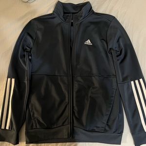 Adidas Kids Track/Training Jacket Full Zip Athletic Sports Gym Blue-Grey (Japan)